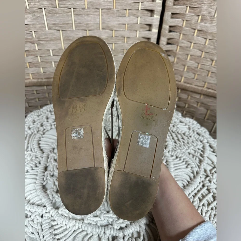Eileen Fisher Lee Metallic Suede Espadrille Flat - Size 8